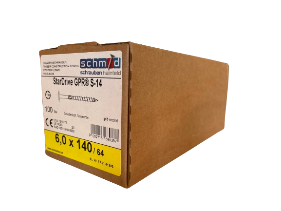 Medsraigtis padidinta galvute 6×140/64 STARDRIVE 100vnt